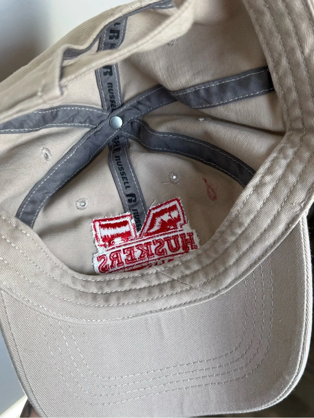 Russell Athletic Beige Nebraska Huskers Cap with Red Embroidery